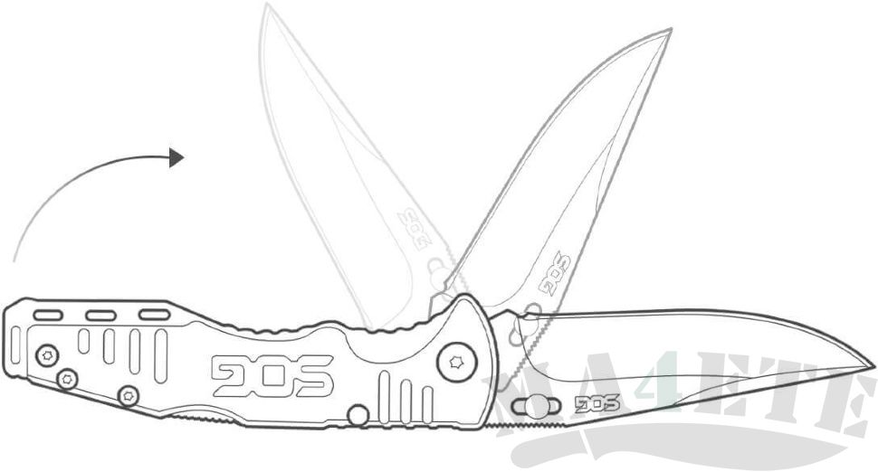 картинка Складной полуавтоматический нож SOG Sideswipe SW1011 от магазина ma4ete