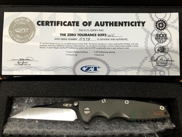 картинка Складной нож Zero Tolerance Limited Edition K0392WC от магазина ma4ete