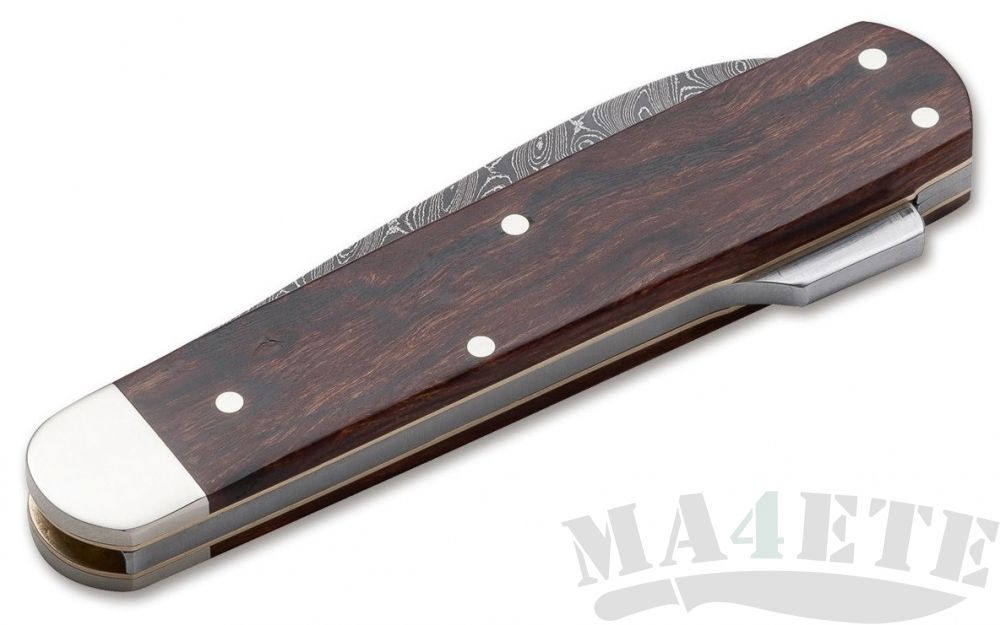 картинка Нож складной Boker 2018 Annual Damascus,Desert Ironwood Handle 8.4 см. 1132018DAM от магазина ma4ete