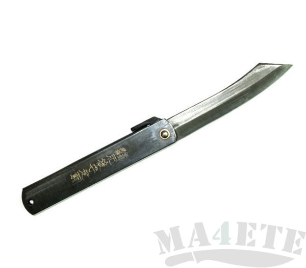 картинка Нож складной Higonokami by Motosuke Nagao Hand Crafted AoGami, Black Stainless Steel Handle 10см HKC-100BL от магазина ma4ete