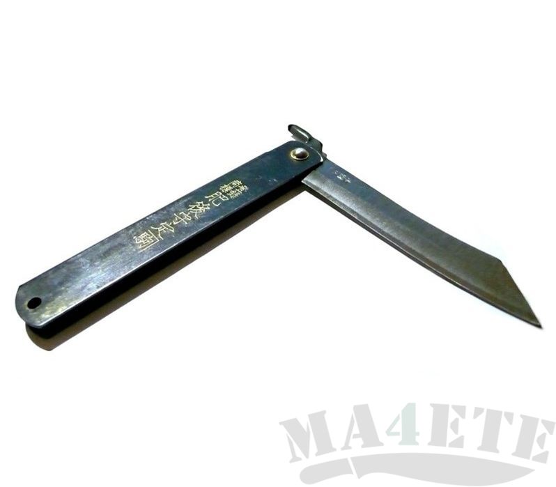 картинка Нож складной Higonokami by Motosuke Nagao Hand Crafted AoGami, Black Stainless Steel Handle 10см HKC-100BL от магазина ma4ete