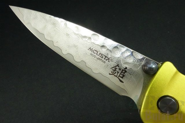 картинка Нож складной Mcusta Bushi Sword Damascus Tsuchi VG-10 with Damascus, Yellow Anodized Aluminum Handle MC-0164D от магазина ma4ete