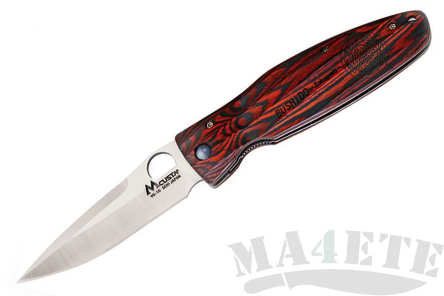 картинка Нож складной Mcusta Ieyasu Tokugawa Staminawood Handle MC-0183 от магазина ma4ete