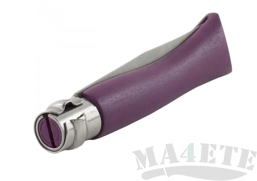 картинка Нож складной Opinel Tradition Colored 07, с кожаным шнурком, цвет фиолетовый, граб, нержавеющая сталь 7VRI от магазина ma4ete