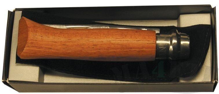 картинка Нож складной Opinel Tradition Luxury 06 Inox Bubinga handle 6VRI, в подарочной упаковке с чехлом от магазина ma4ete