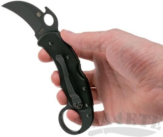 картинка Нож складной Spyderco Karahawk Titanium Carbonitride Coating VG-10 Steel Black G-10 Handle 170GBBKP от магазина ma4ete