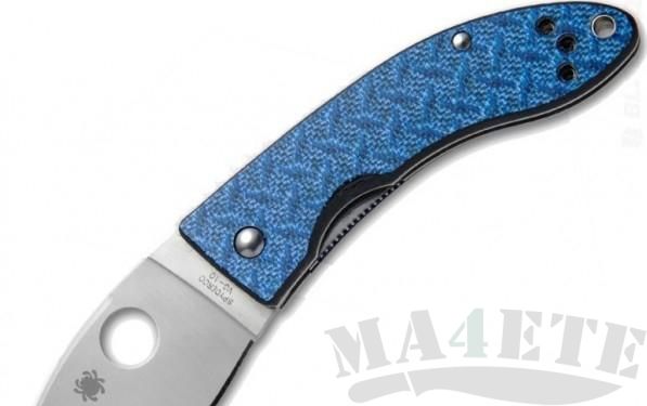 картинка Нож складной Spyderco Lil' Lum Blue Nishijin 205GFBLP от магазина ma4ete