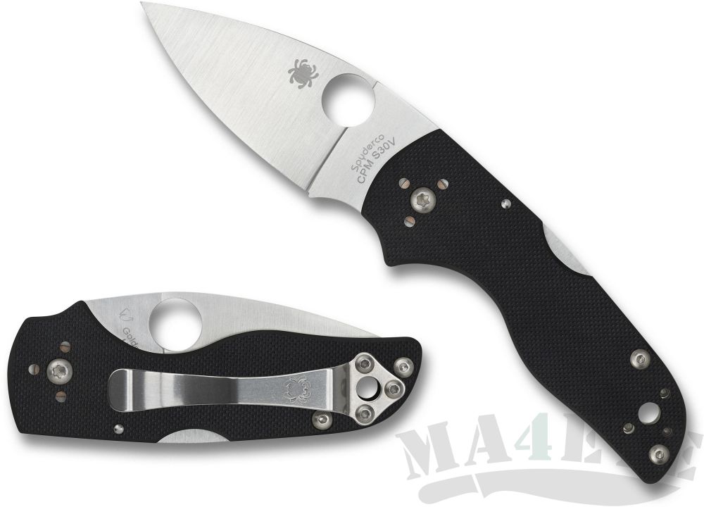 картинка Нож складной Spyderco Lil' Native Backlock S30V Plain Blade Black G-10 Handle C230MBGP от магазина ma4ete