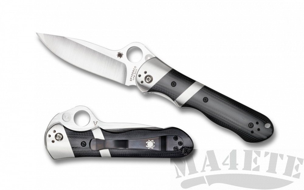 картинка Нож складной Spyderco Lil' Sub-Hilt Vallotton Black Polished G-10 Handle 224GP от магазина ma4ete