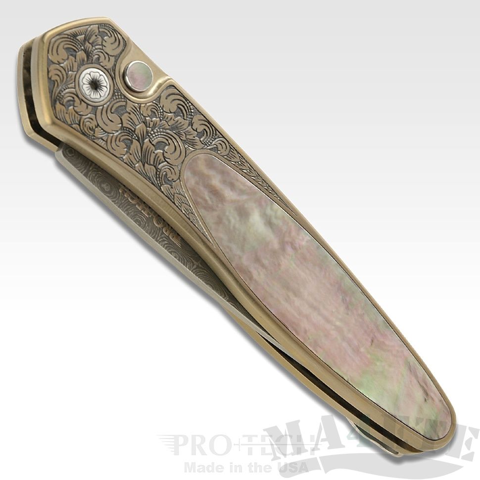 картинка Складной автоматический нож Pro-Tech Ultimate Custom Newport Bronze Ti w/Black Lip Pearl от магазина ma4ete